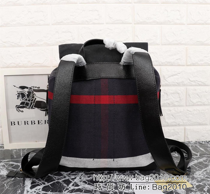 BURBERRY巴寶莉 Canvas格紋棉布混紡 雙肩包 麻布39191  Bhq1304